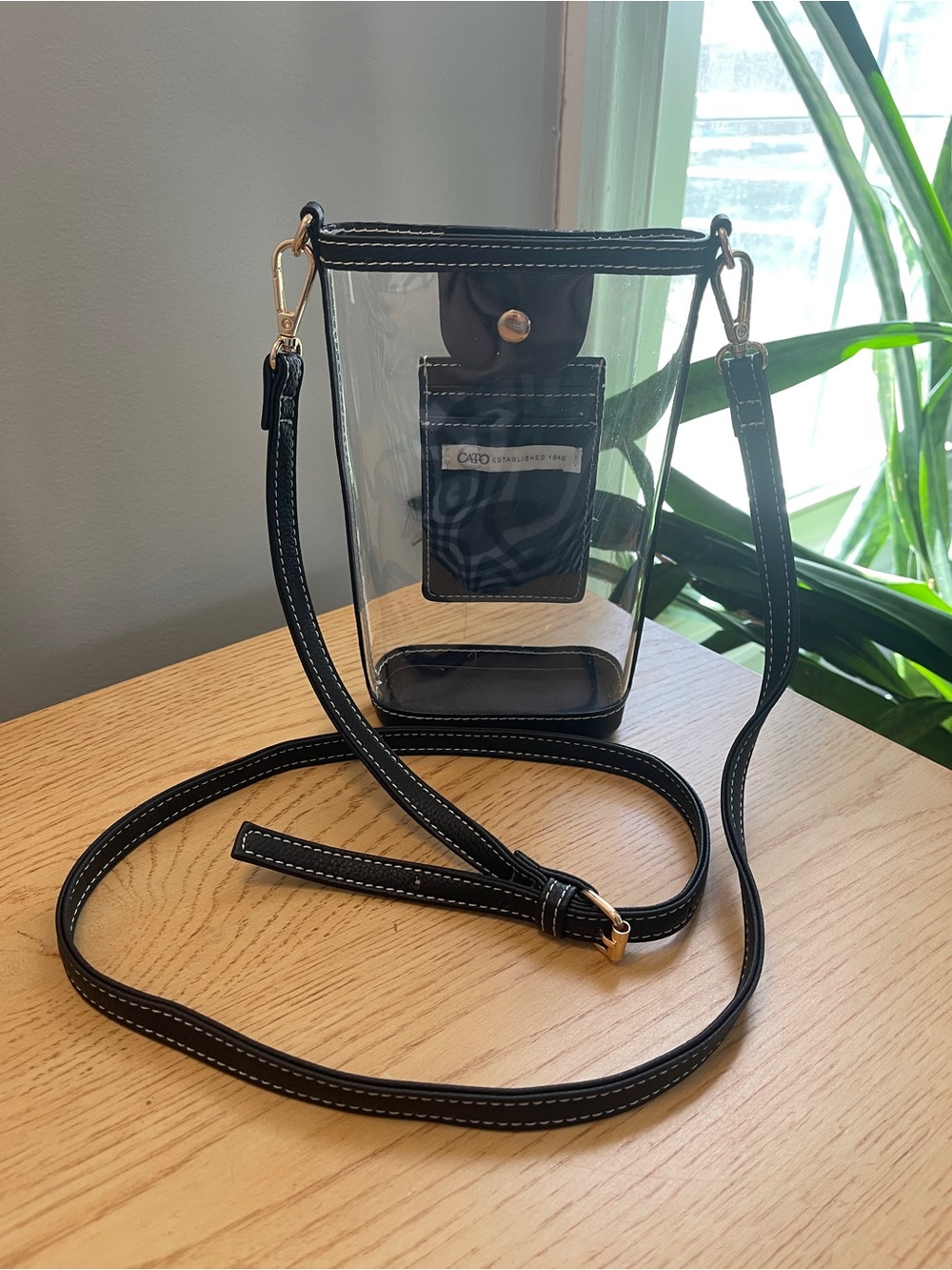 Cato Clear PVC Crossbody with Black Trim